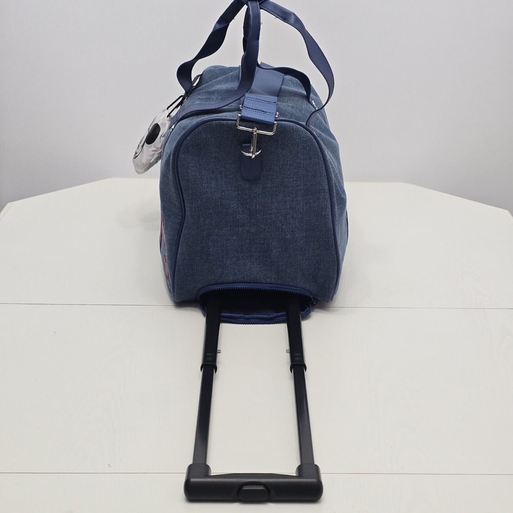 Disney Mickey Mouse Bioworld Wheeled Duffle Bag Set Blue Denim Style - Picture 6 of 13
